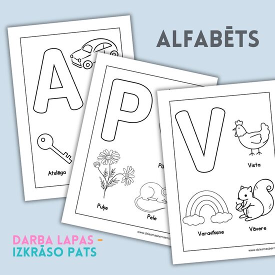 ALFABĒTS - DARBA LAPAS, IZKRĀSO PATS